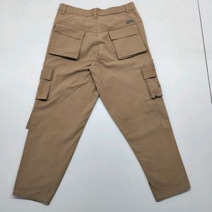 KHAKI COTTON CARGO PANT FOR MEN