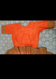 Orange Embellished Saree