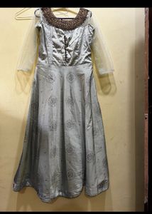 Pista Green Long Kurta &amp; Designer Dupatta Size M