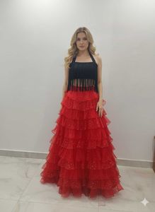 Red Ruffled skirt and top