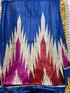 Blue used tussar Saree