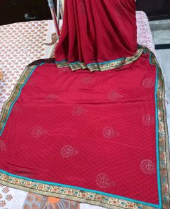 pretty Red saree ♥️🔥