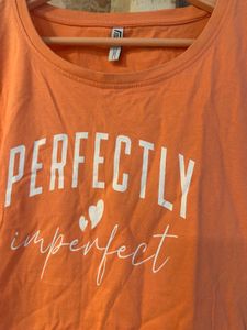 Peachy Orange Tee, Bust- 36/38, Cotton T-shirt Reg