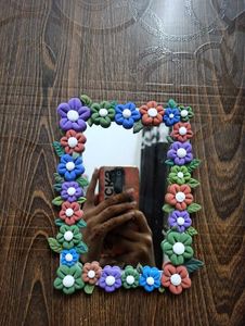 Floral Clay Mirror