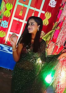 Elegant Green Embellished Saree