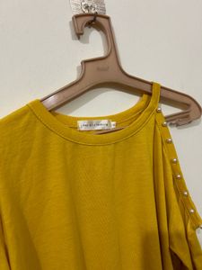 Beautiful Yellow Off-shoulder Top