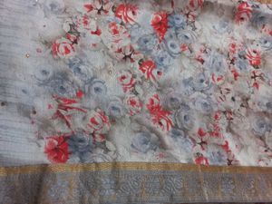 Satin Silk Saree With Border And Stone Work