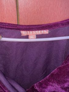 Purple Velvet Long Length Top