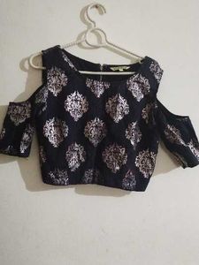 Elegant Black & Silver Blouse