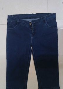 3/4th Dark Blue Denim
