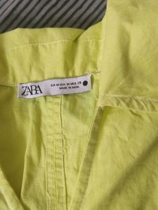 Yellow Poplin Midi Dress