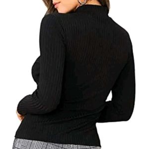 Black Zip-Up Long Sleeve Top