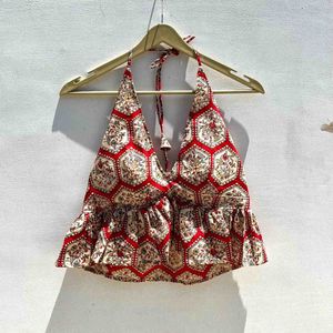 Boho Peplum Halter Top