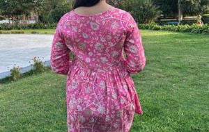 Pink Floral Print Babydoll Top
