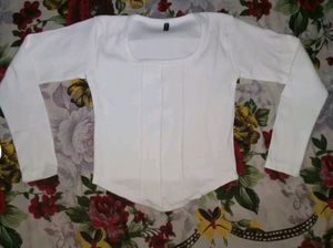 Curved Hem White Top