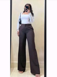 Brown Colour High Waisted Trouser