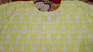 Yellow Printed Kurta