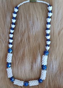 White And Blue Pearl Necklace