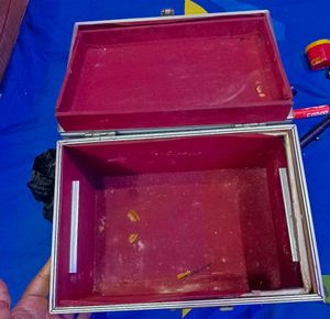Vintage Silver makeup Vanity Storage Box