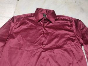 Burgundy Satin Shirt