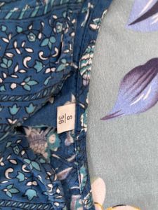 Floral Print Blue Kurti