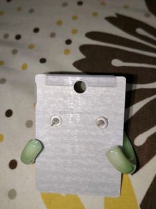 Green Hoop Earrings