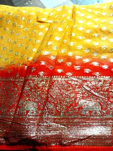 Red Yellow Saree blouse size 44