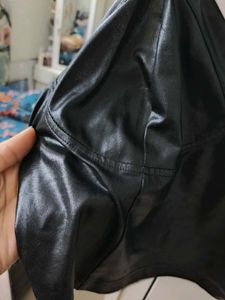 Black Faux Leather Cami