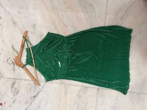 Emerald Green Halter Mini Dress