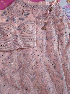 Pink Embroidered Lehenga Choli Set