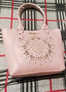 Pink Embellished Tote Bag