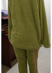 New Cute Green soft woolen night suit