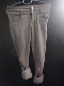 Low Waisted Skinny Grey Pants