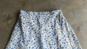 Floral Printed Blue Skirt