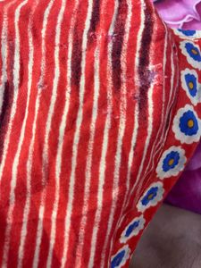 Rust Printed Kurti with Cream Salwar