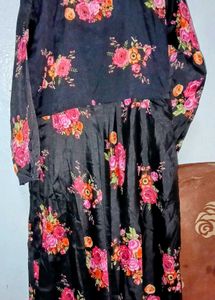 Floral Black Kurta Set