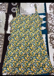 Yellow Floral Middi Dress