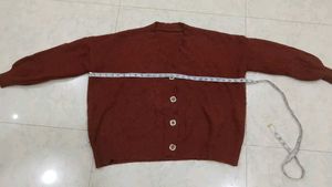 Brown Knit Cardigan Fits Till 48 L-24.5