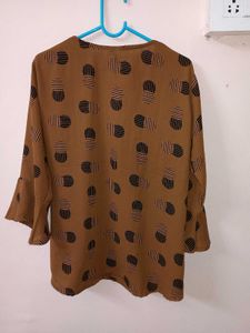 Brown Printed Top