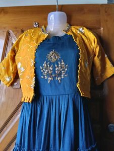 Blue Dress w/ Yellow Jacket