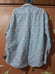 White With Blue Prints Formal Shirt