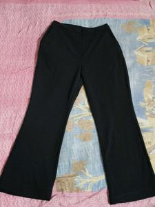 Black Flare Leg Trousers