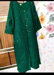 Emerald Green Embroidered Kurti