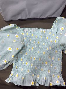 Daisy Print Top &amp; Skirt Set