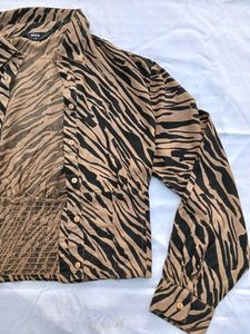 Zebra Print Long Sleeve Shirt