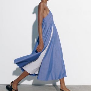 Zara Limited Edition Striped Cotton MIDI Dress