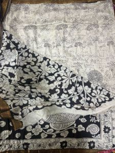 Jungle Printed Kalamkari Saree With Blouse