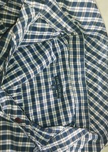 White And Navy Blue Checks XL Shirt