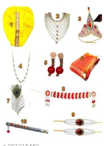 Krishna Dress For Kids With Jewellery