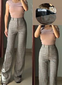 Plaid Wide Leg Pants